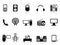 Black electronic icons set