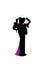 Black elegant dress design silhouette, isolated
