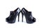 Black elegant high heels shoes