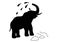 Black elephant washes silhouette Vector Image