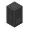 Black elevator icon, isometric style