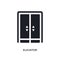 black elevator isolated vector icon. simple element illustration from hotel concept vector icons. elevator editable logo symbol