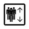 Black elevator symbol icon