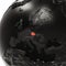 Black Embossed Earth Globe with Europe Close-Up. The Czech Republic is Highlighted in Red in The Center.