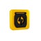 Black Energy drink icon isolated on transparent background. Yellow square button.