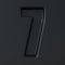 Black engraved font Number 7 SEVEN 3D