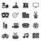 Black entertainment objects icons