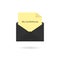 Black envelope with my condolences inscription on