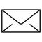 Black envelope. Outline mail. Email symbol. Transparent envelope