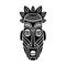 Black ethnic african mask. Totem head of ancient aboriginal deities for religious rituals