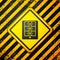 Black Evacuation plan icon isolated on yellow background. Fire escape plan. Warning sign. Vector