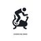 black exercise bike isolated vector icon. simple element illustration from gym and fitness concept vector icons. exercise bike