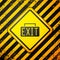 Black Exit icon isolated on yellow background. Fire emergency icon. Warning sign. Vector