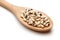 Black-eyed peas, cowpeas in wooden spoon