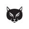 Black face forest cat focus logo design vector graphic symbol icon sign illustration creative idea