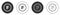 Black Fahrenheit icon isolated on white background. Circle button. Vector