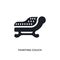 black fainting couch isolated vector icon. simple element illustration from furniture and household concept vector icons. fainting