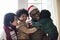 A black family enjoying Christmas holiday