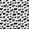 Black farm animals silhouettes pattern design