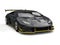 Black fast race car with yellow details