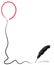 Black feather and balloon