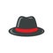 Black Fedora Hat Illustration