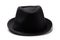 Black felt hat on white