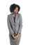 Black Female Businesswoman Looking Shy