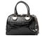 Black female handbag over white