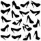 Black female shoes silhouettes-