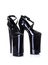 Black fetish style ultra high heel shoes