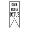 Black Fiday sale pennant icon, outline style