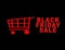 BLACK FIDAY SALE with shopping cart on a black background