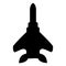 black fighter plane silhouette icon