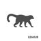 Black figure of lemur.