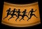 Black-figured runners in antique style. Illustration in the ancient Greek style. The concept of the sport Games.