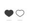 Black Fill Heart Icons on the White Background. Web Heart Icons. UI.UX Vector.