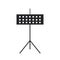 Black filled music stand. lectern icon isolated