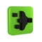 Black Filter setting icon isolated on transparent background. Green square button.