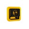 Black Financial book icon isolated on transparent background. Yellow square button.