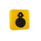 Black Financial growth dollar coin icon isolated on transparent background. Increasing revenue. Yellow square button.