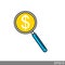 Black find best offer price magnifying glass icon