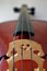 Black fine tuners, bridge and cello strings. Old brown cello