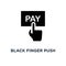 black finger push on pay button, of online shopping and retail e icon, symbol commerce for web trade business, simple trend modern