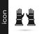 Black Firefighter gloves icon isolated on white background. Protect gloves icon. Vector