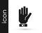 Black Firefighter gloves icon isolated on white background. Protect gloves icon. Vector