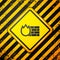 Black Firewall, security wall icon isolated on yellow background. Warning sign. Vector