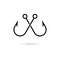 Black Fishing Hook icon, Fishing Hook logo