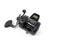 Black fishing reel baitcast isolated above white background