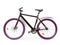 Black fixed urban bike with violet whells isolated with clipping